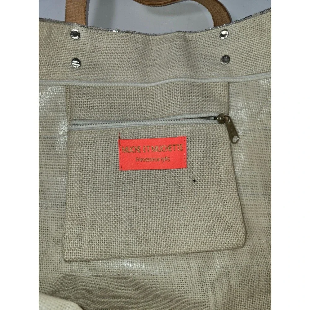 Muche et Muchette Sequin-Stripe Tote Bag – 19x14x7 – Excellent Condition